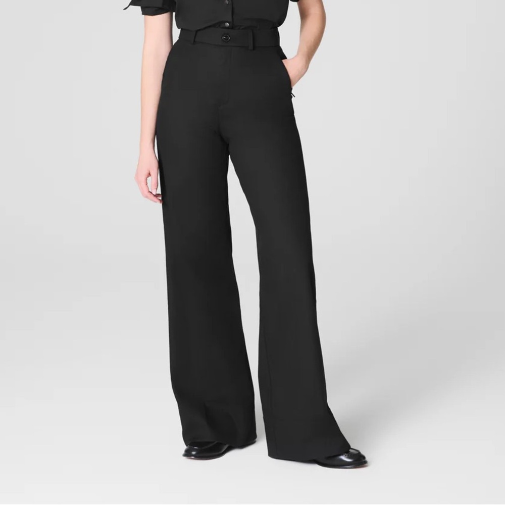 NWT SPANX Wide-Leg High-Rise Trousers in Black